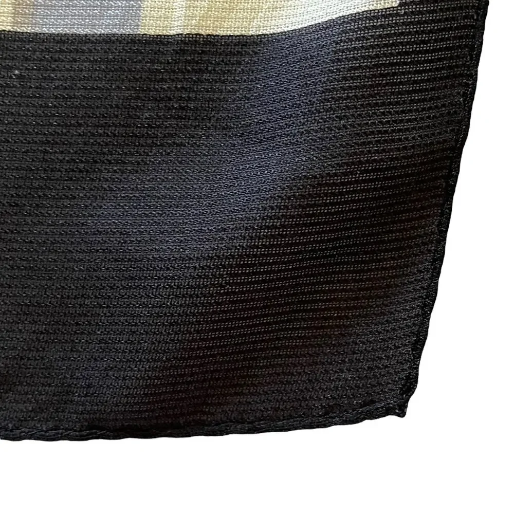 Vintage DAKS London Silk Windowpane Print Long Rectangle Scarf Shawl